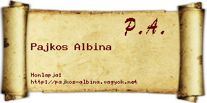 Pajkos Albina névjegykártya